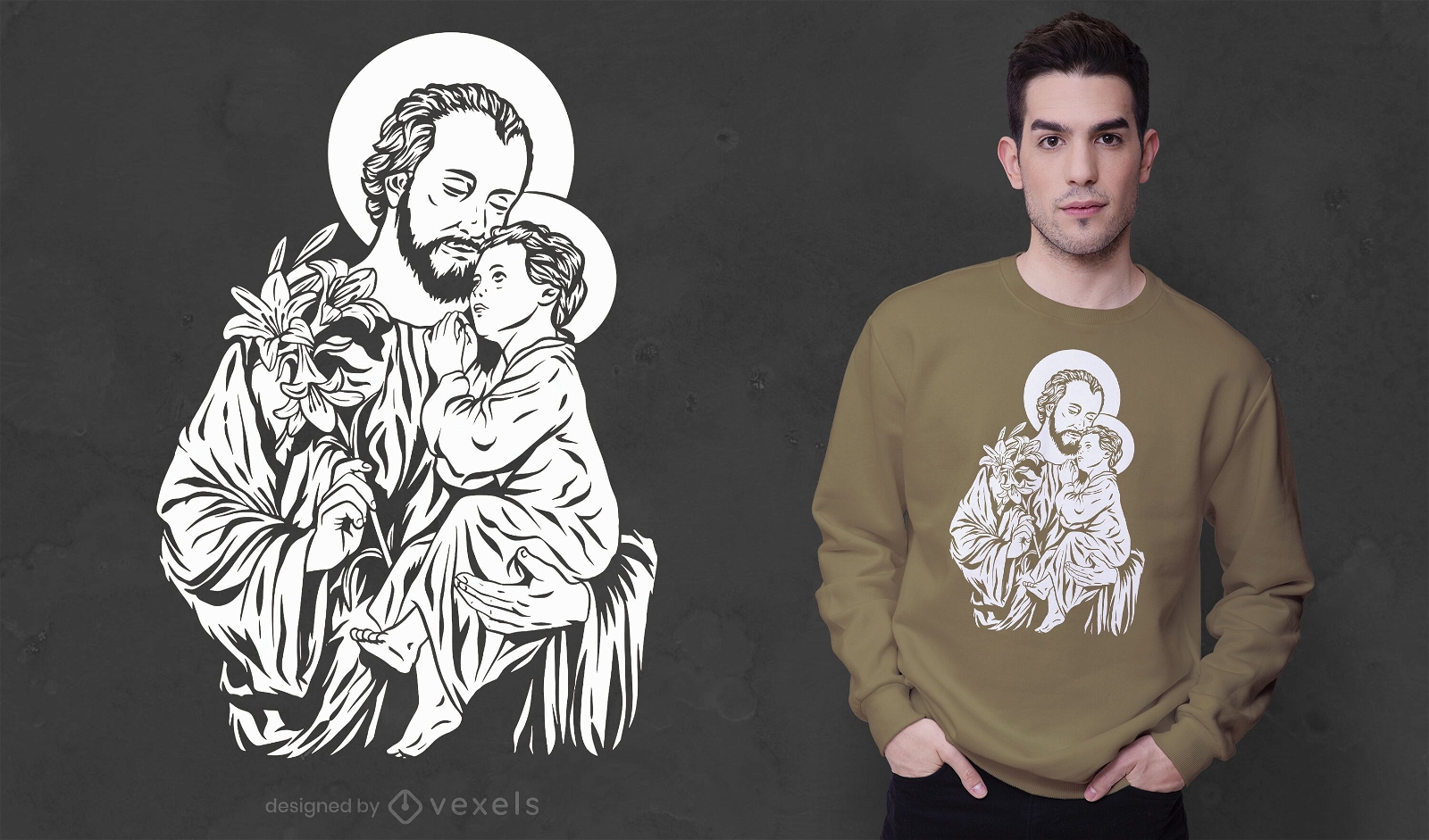Joseph and jesus t-shirt design