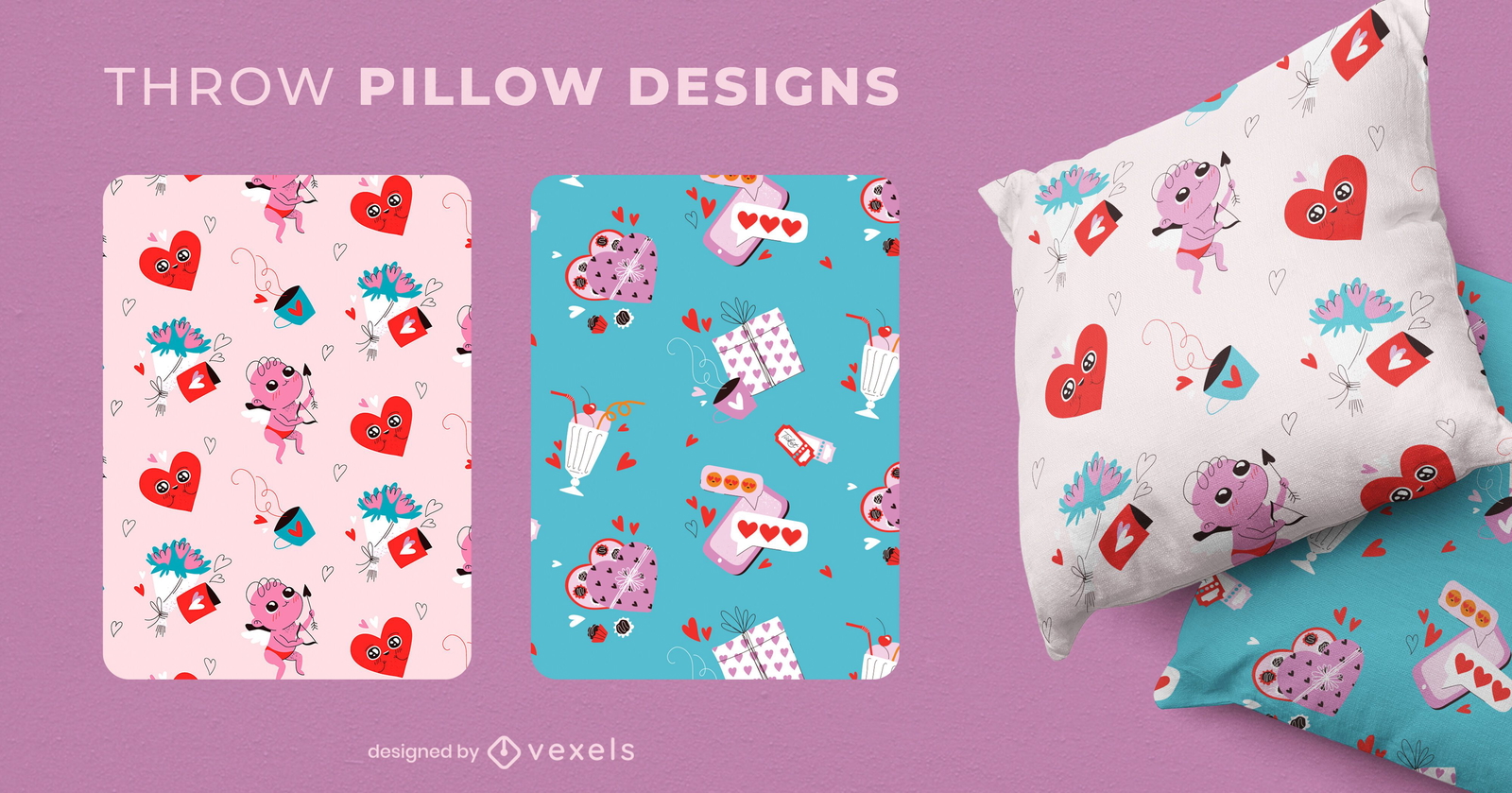 Valentine's day throw pillow designs