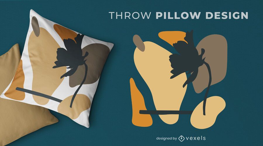 Flower shapes throw pillow design Flower shapes throw pillow design