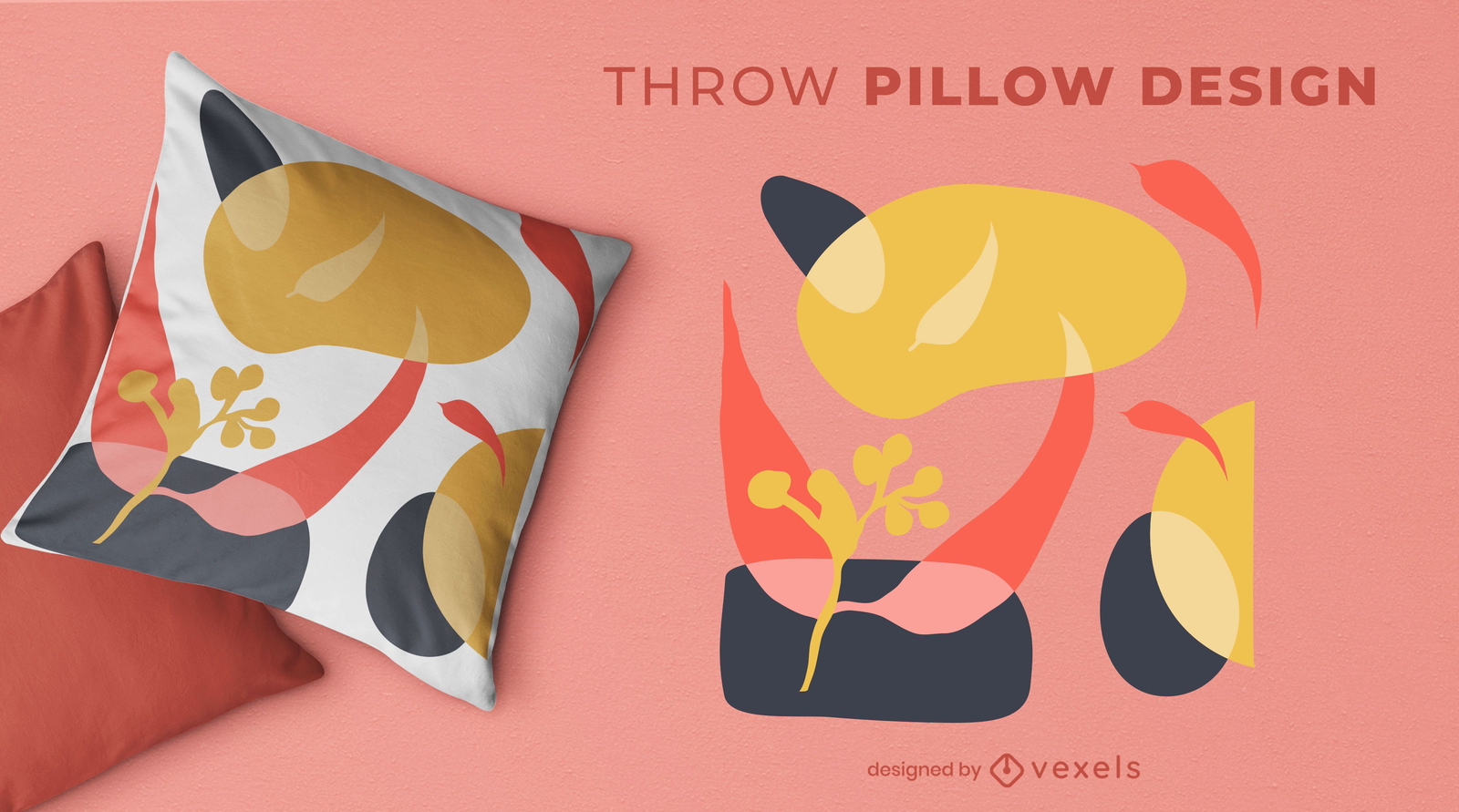 Abstract organic throw pillow design