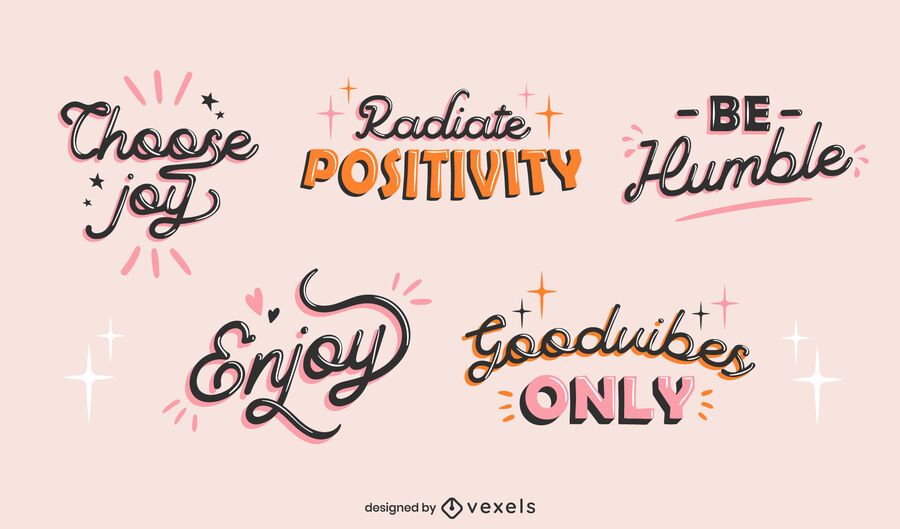 Motivational letterings design set Motivational letterings design set