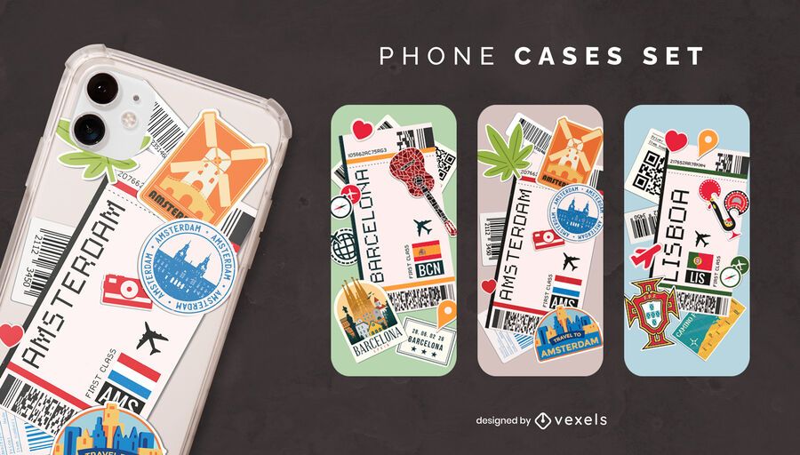 Juego de caja de teléfono con tarjetas de embarque Juego de caja de teléfono con tarjetas de embarque