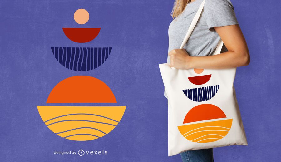 Semicircles tote bag design Semicircles tote bag design