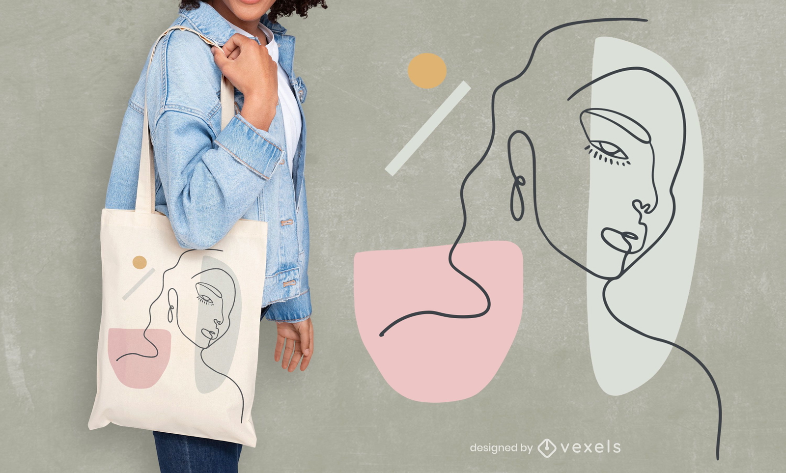 Design de bolsa de linha contínua feminina