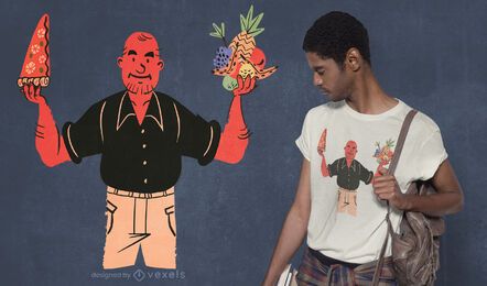 Design de t-shirt de pizza ou fruta Design de t-shirt de pizza ou fruta