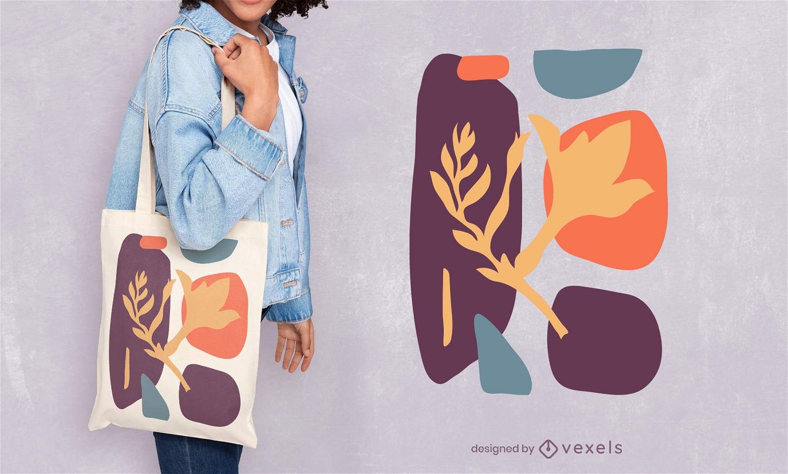 Artistic organic tote bag design