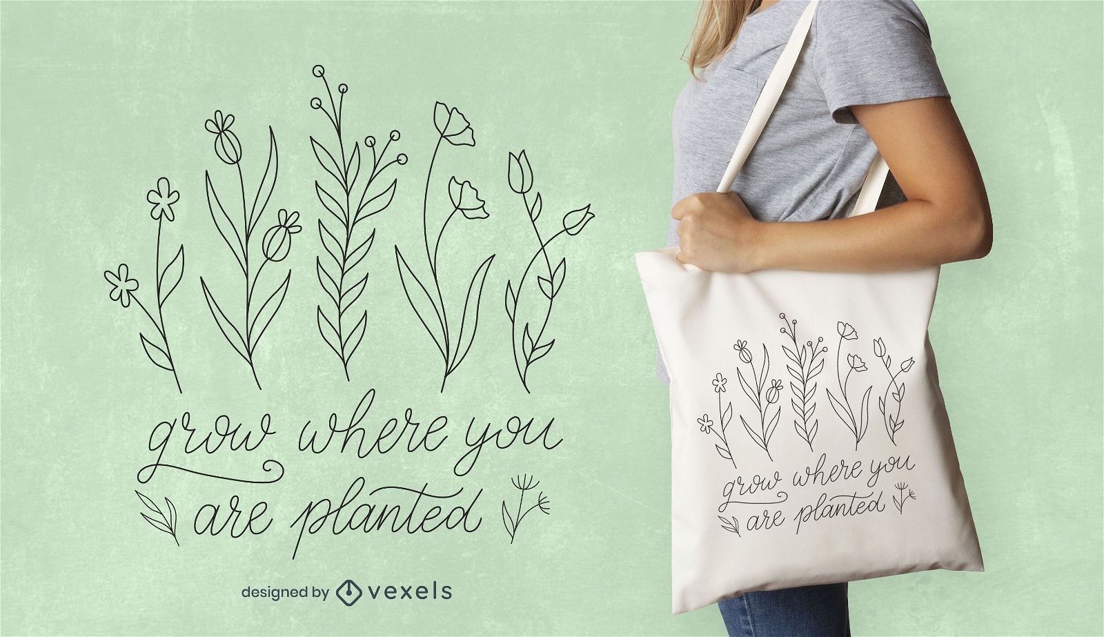 Grow quote tote bag design