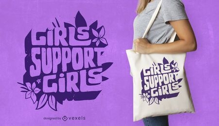 Girls support girls tote bag design