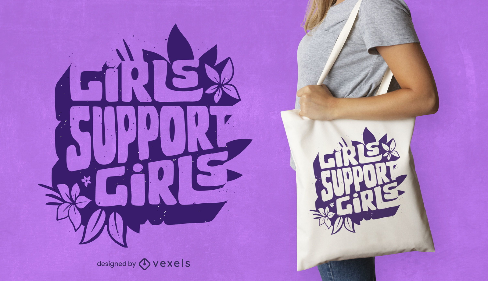 Girls Support Girls Tote Bag Design Vector Download