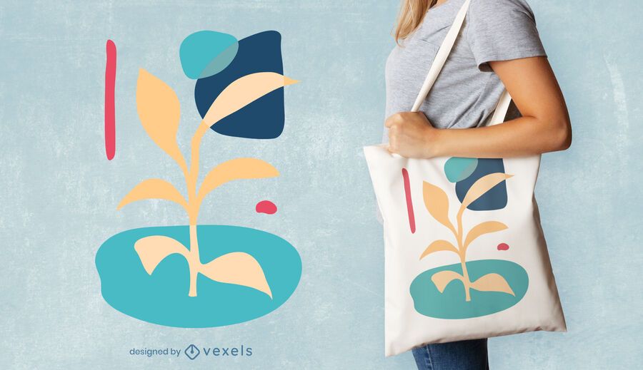 Abstract plant tote bag design Abstract plant tote bag design