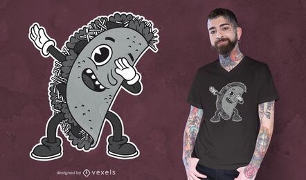 Desenho de t-shirt retro Taco cartoon dab