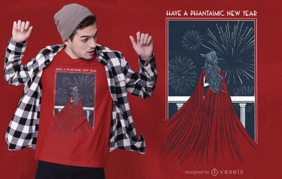 Design fantasmático de camisetas de ano novo Design fantasmático de camisetas de ano novo