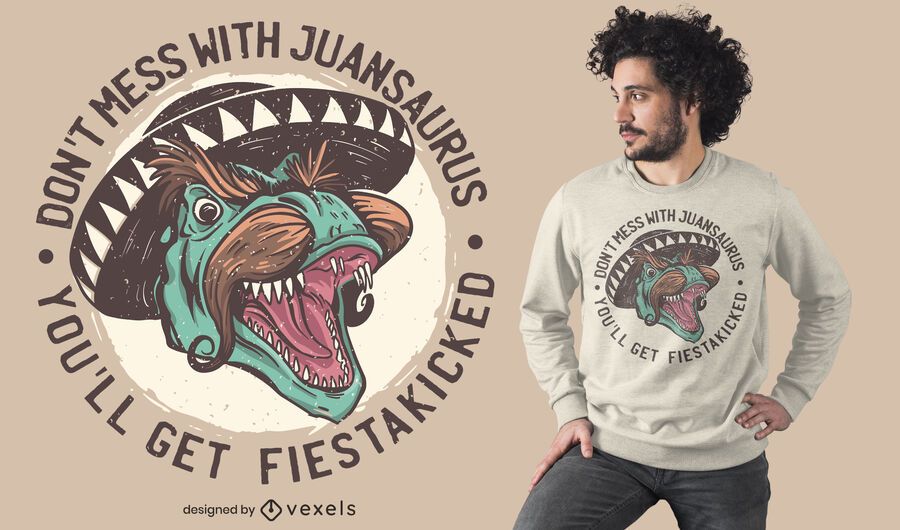Mexican T-Rex t-shirt design Mexican T-Rex t-shirt design
