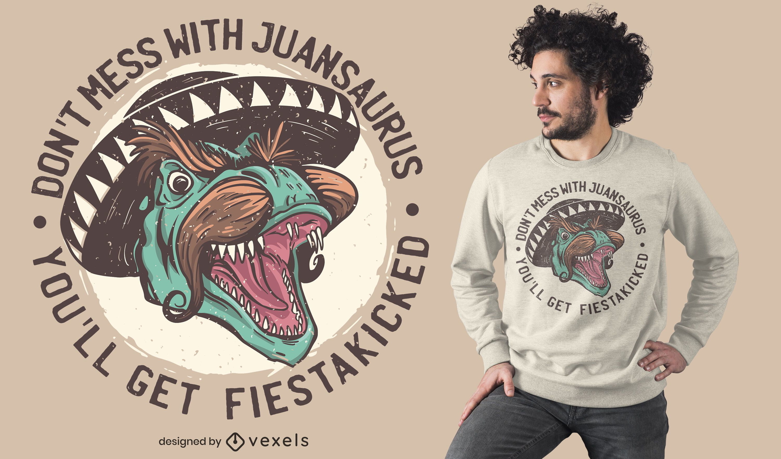 Mexican T-Rex t-shirt design