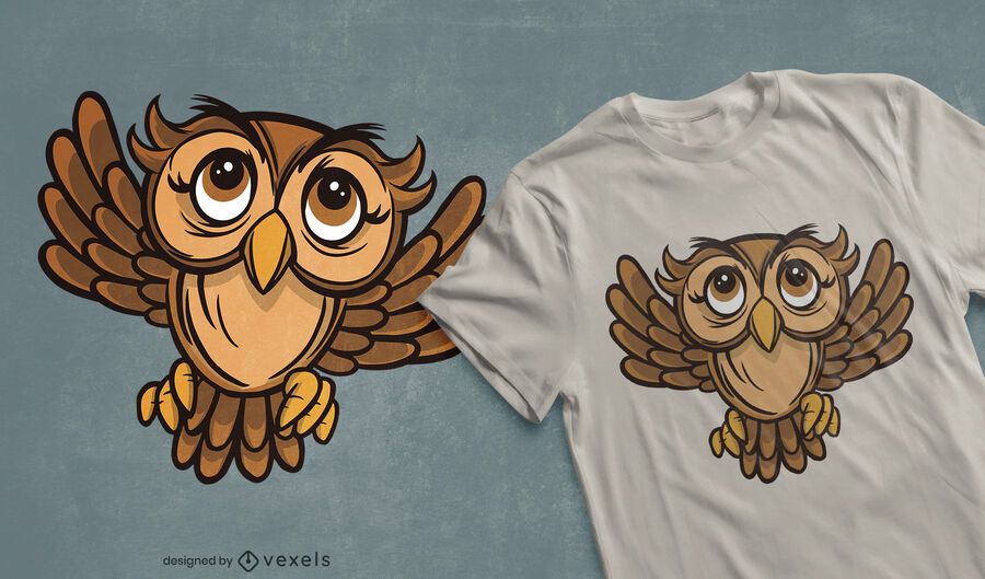 Big-eyed owl t-shirt design Big-eyed owl t-shirt design