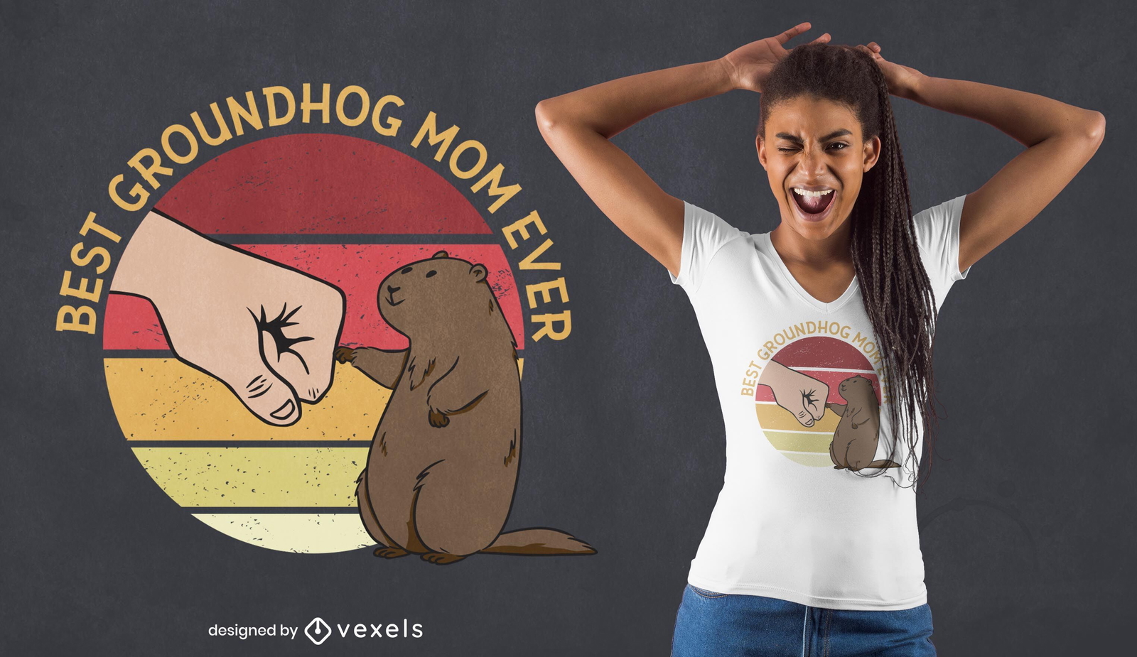 Groundhog mom t-shirt design