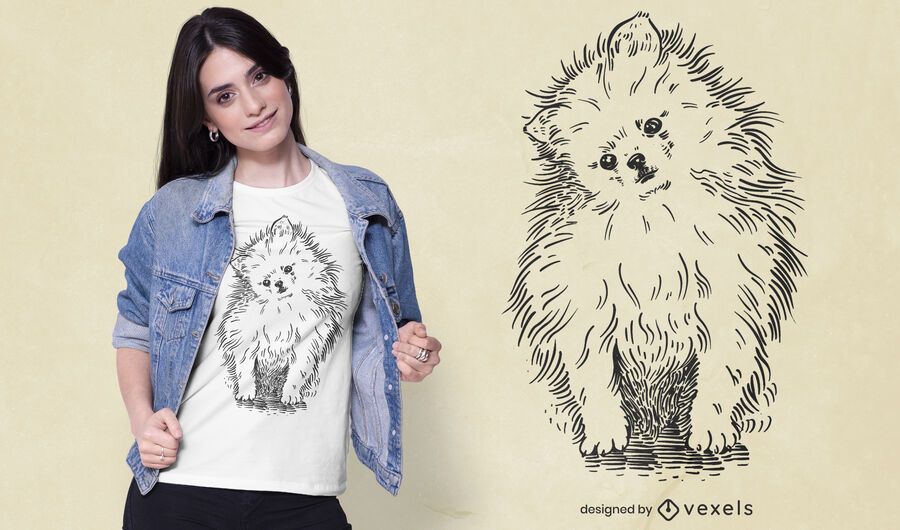Hand drawn pomeranian t-shirt design Hand drawn pomeranian t-shirt design