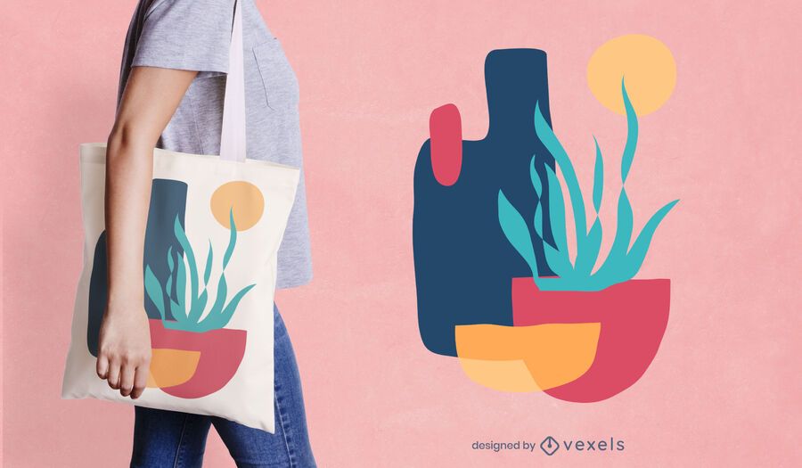 Colorful plant tote bag design Colorful plant tote bag design