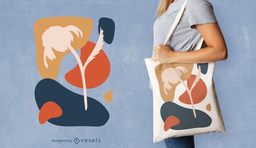 Download Abstract Flower Tote Bag Design - Vector Download