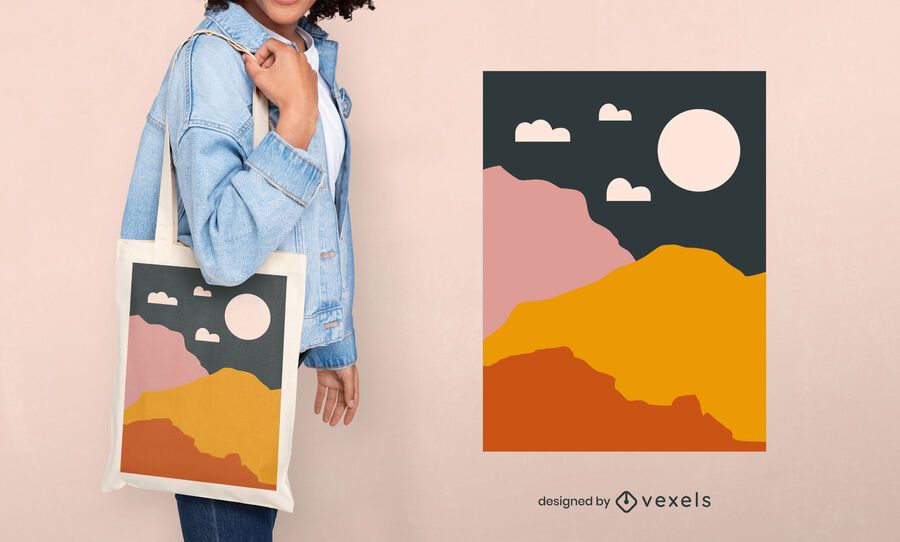 Abstract mountains tote bag design Abstract mountains tote bag design