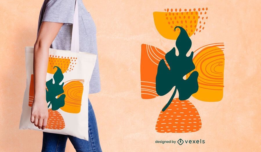 Leaf shapes tote bag design Leaf shapes tote bag design