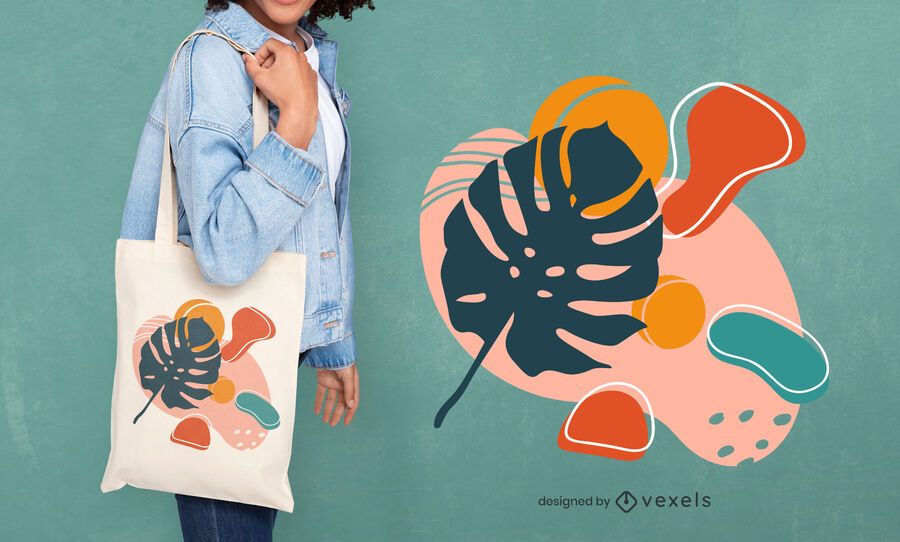 Shapes leaf tote bag design Shapes leaf tote bag design