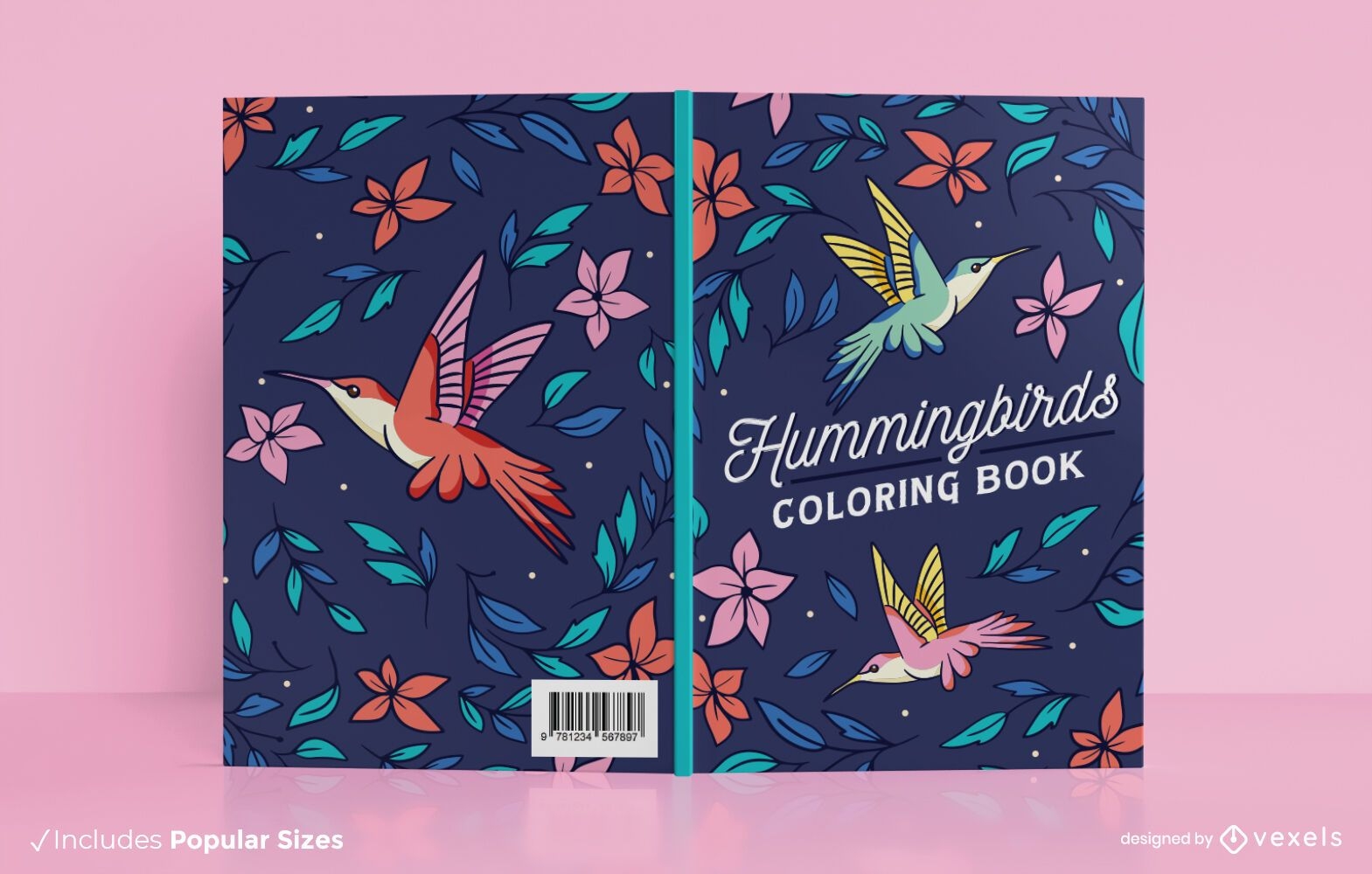 Design de capa de livro de beija-flores