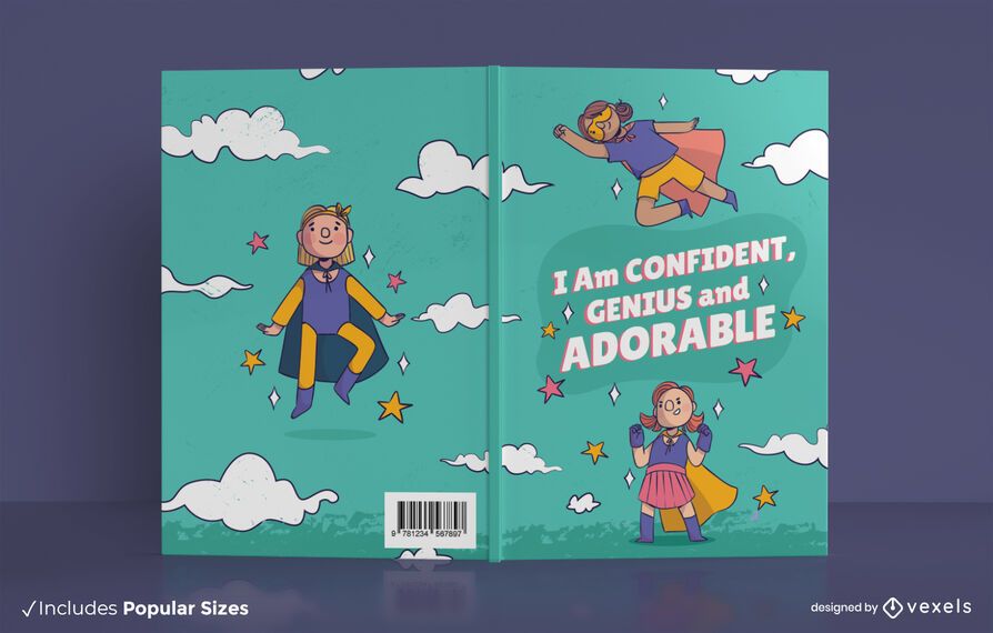 Design de capa de livro para crianças confiantes Design de capa de livro para crianças confiantes