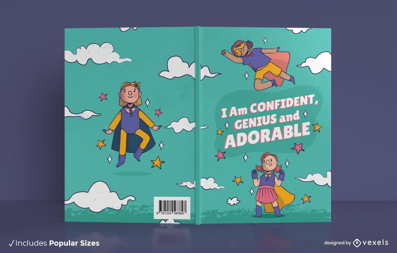 Design de capa de livro para crian?as confiantes