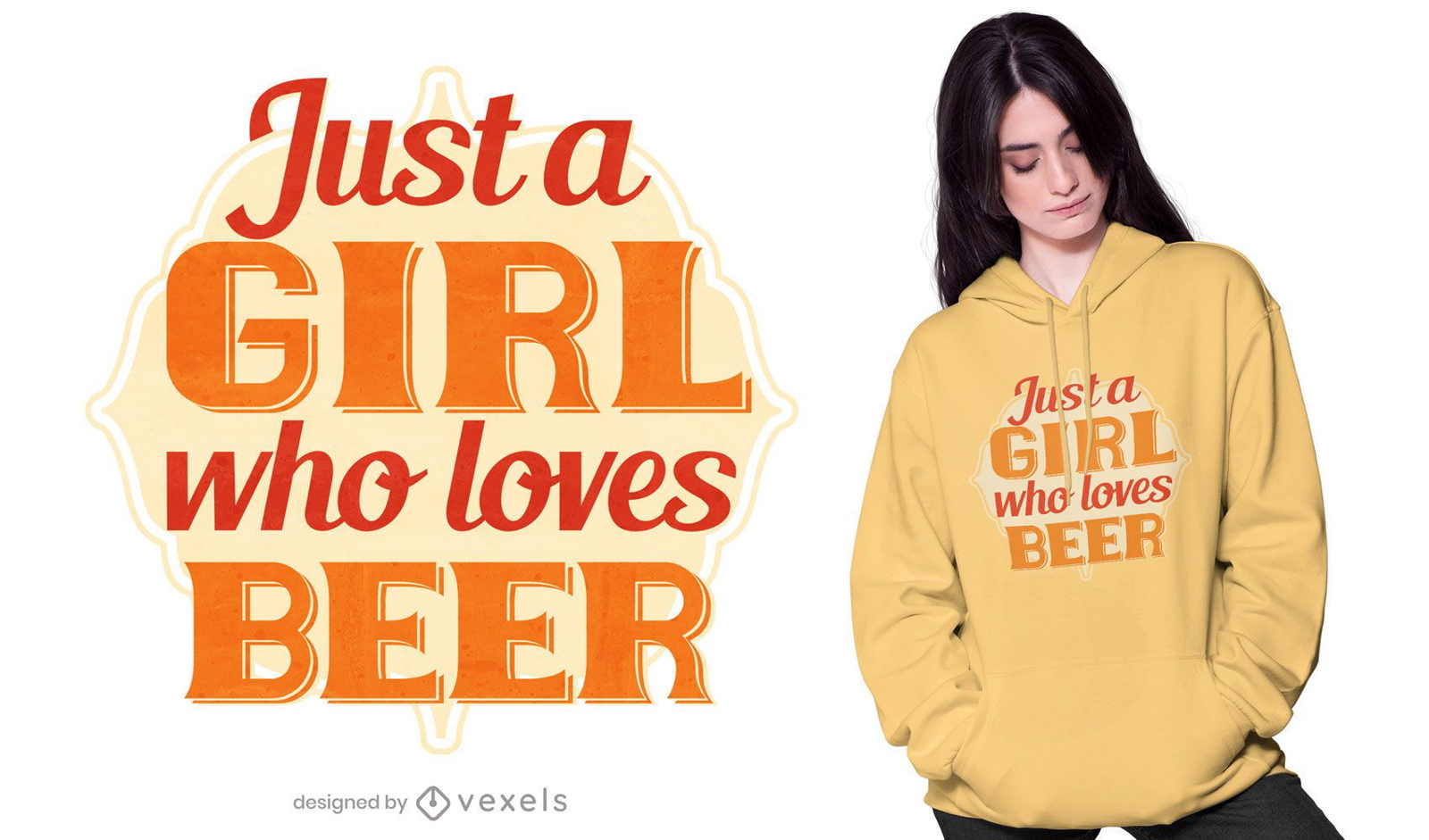 Garota que adora design de camisetas de cerveja