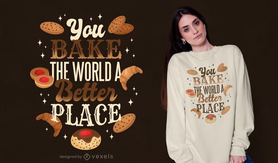 Diseño de camiseta con cita de hornear Diseño de camiseta con cita de hornear