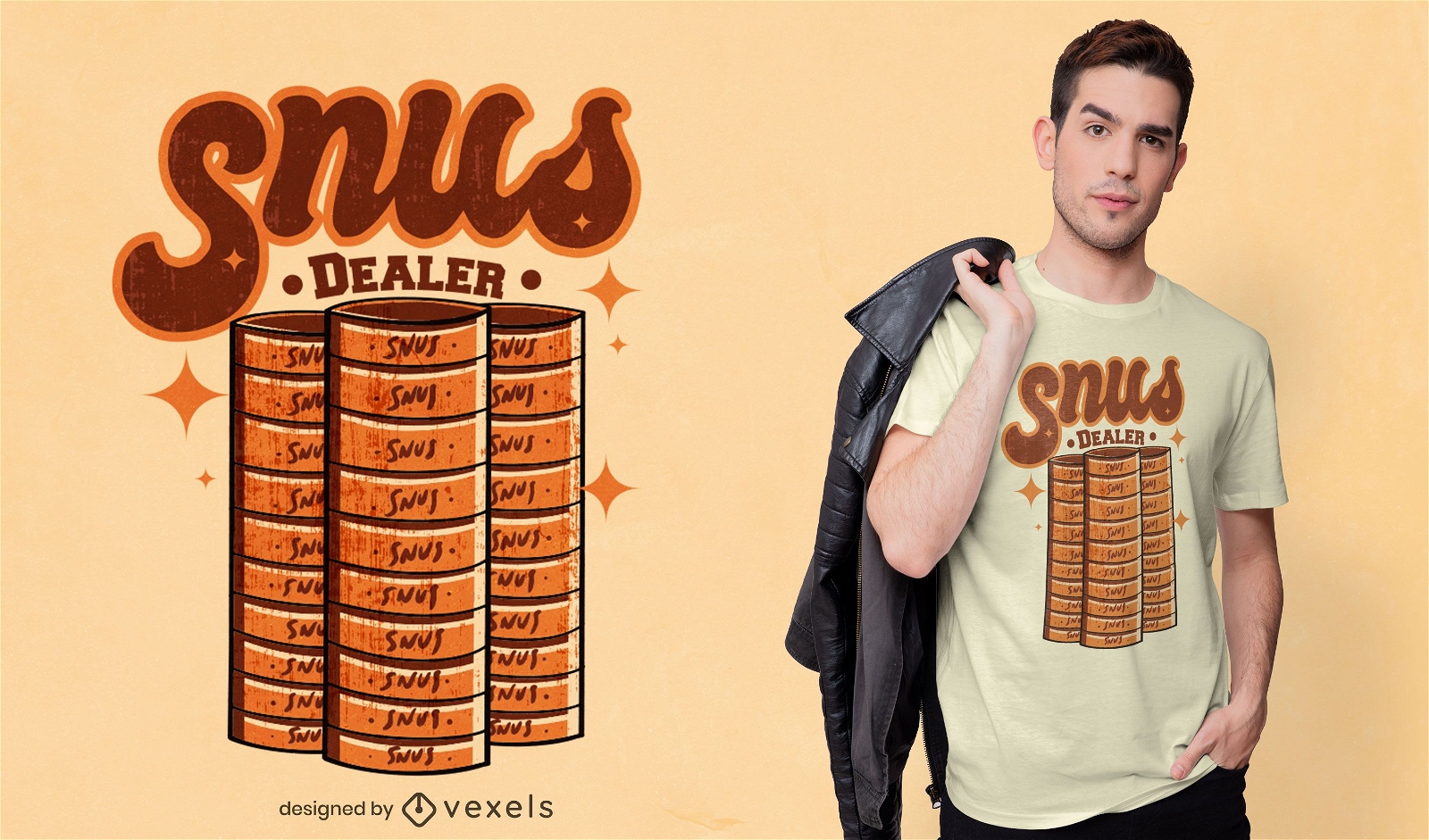 Design de camiseta do revendedor Snus