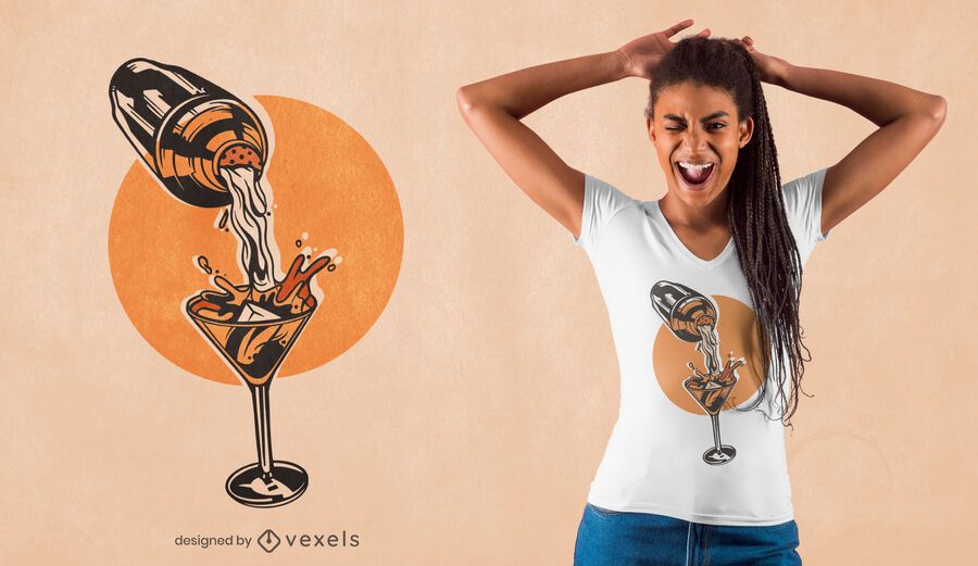 Cocktail martini glass t-shirt design Cocktail martini glass t-shirt design