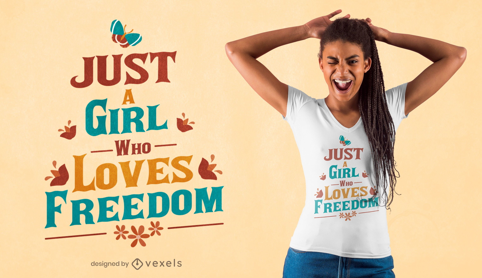 Diseño de camiseta Freedom lover quote