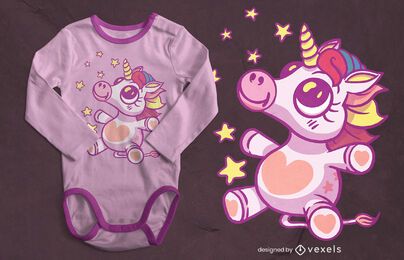 Baby Unicorn T-shirt Design Vector Download