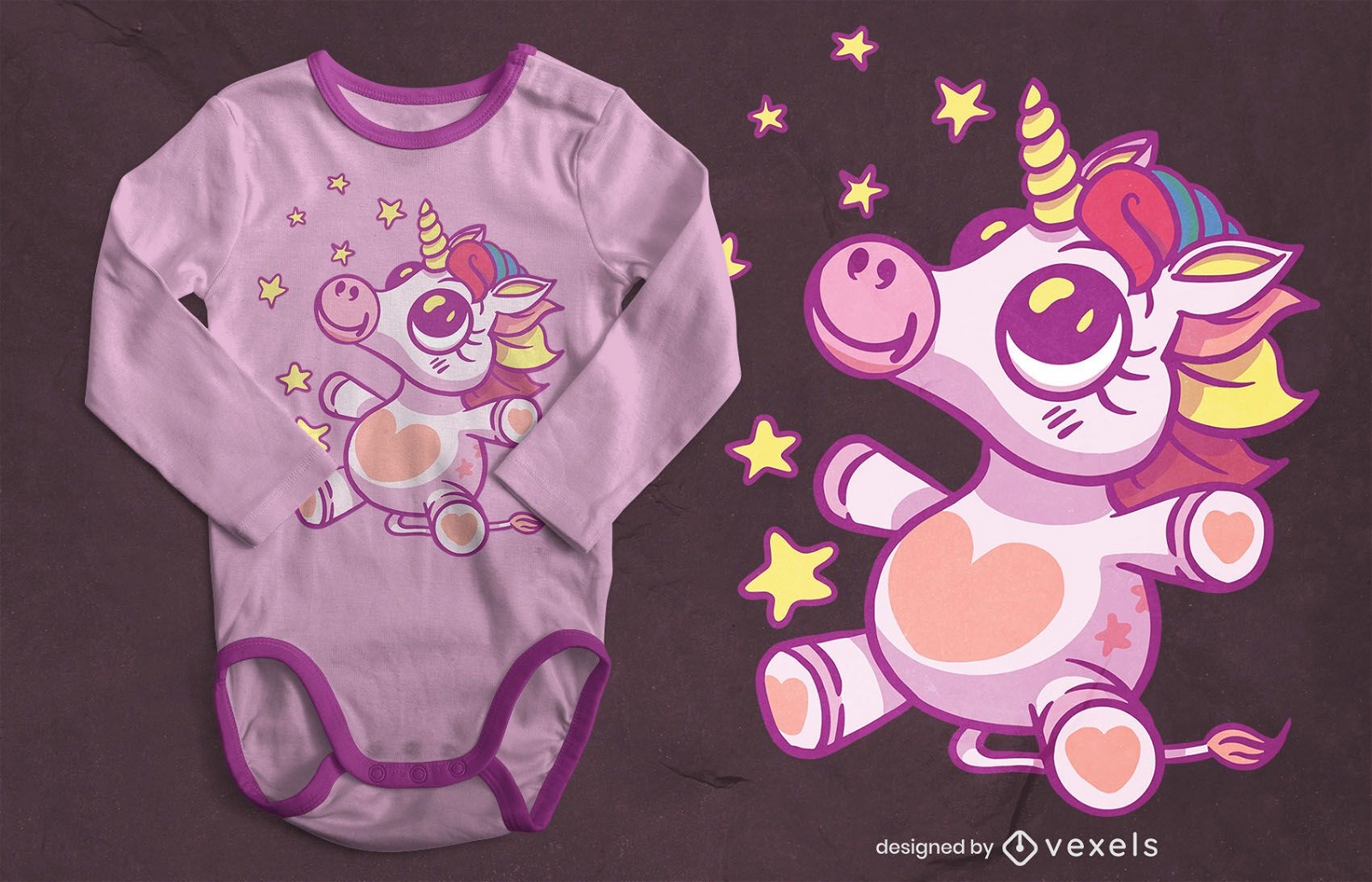 Design de camiseta bebê unicórnio