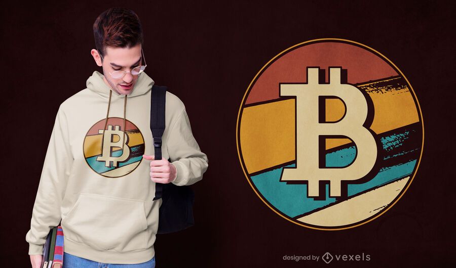 Bitcoin retro t-shirt design Bitcoin retro t-shirt design