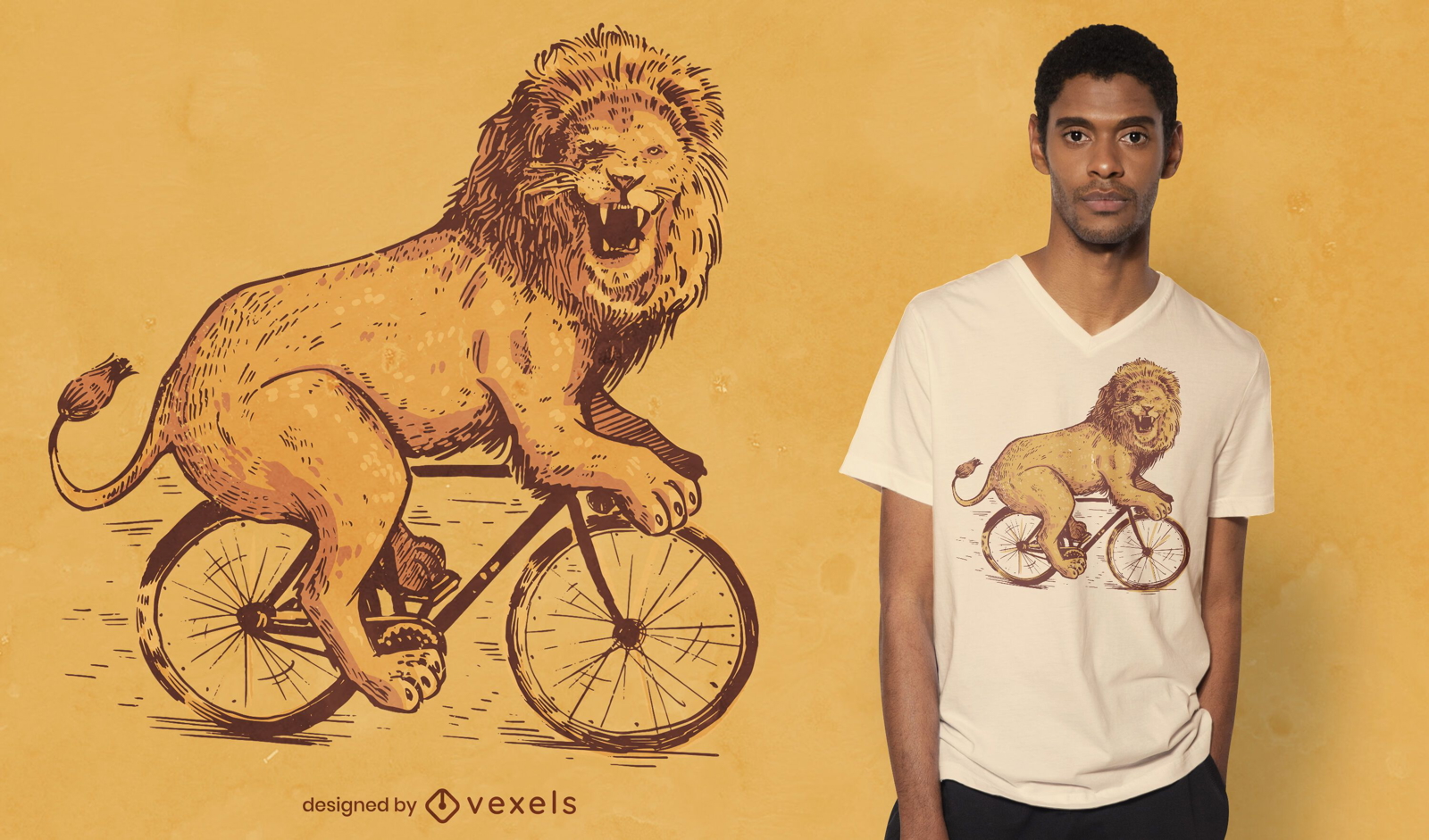 Bicycle lion t-shirt design