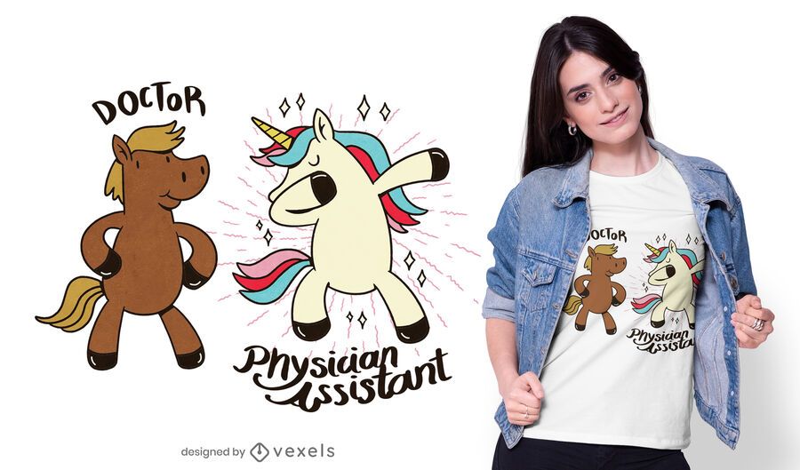 Diseño de camiseta de asistente médico. Diseño de camiseta de asistente médico.