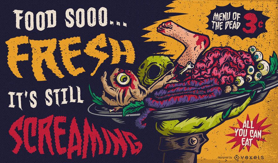 Ilustración de menú caníbal Ilustración de menú caníbal