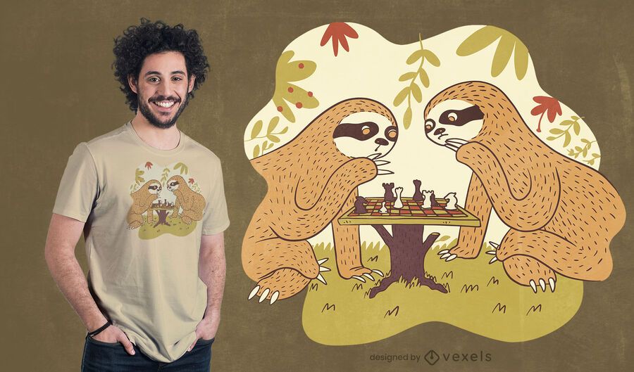 Sloth chess t-shirt design Sloth chess t-shirt design
