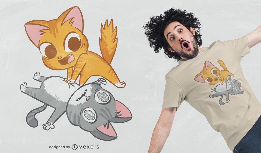 Diseño de camiseta de gatos CPR. Diseño de camiseta de gatos CPR.