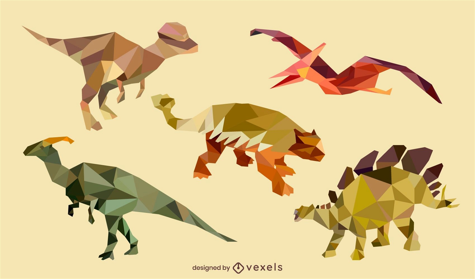 Dinosaurier Low Poly Set
