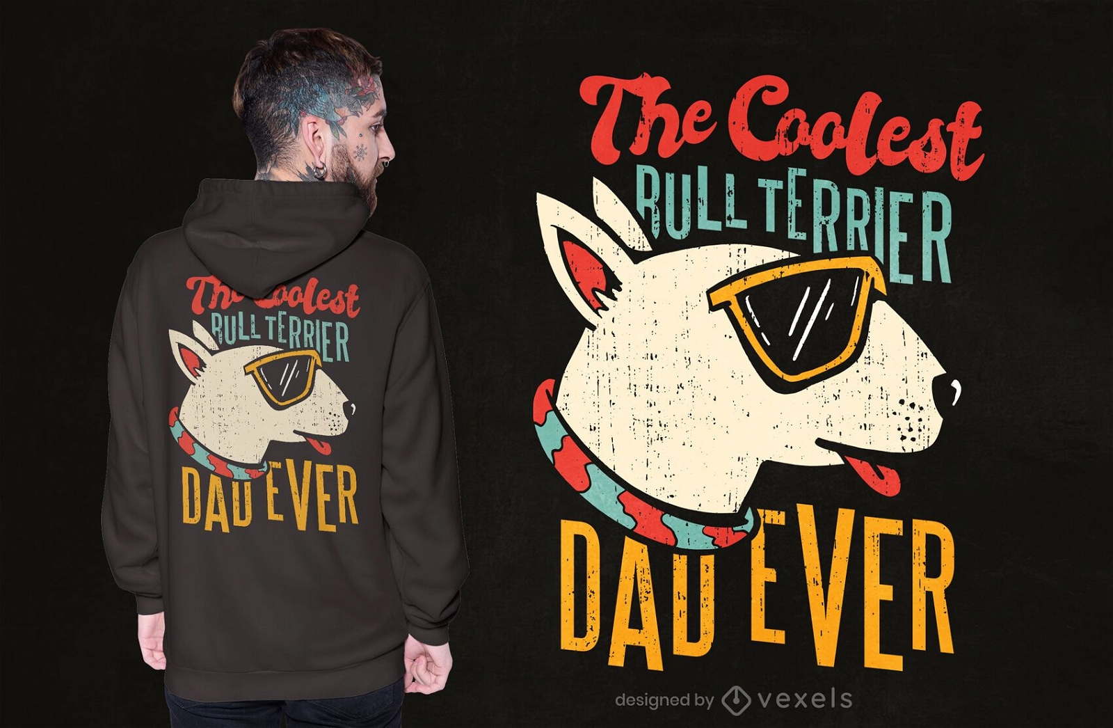 Bull terrier dad t-shirt design