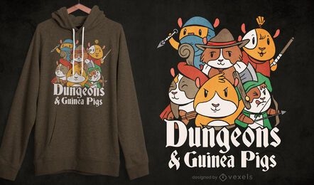 Dungeon guinea pigs t-shirt design