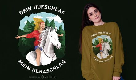 Desenho de t-shirt de menina a cavalo Desenho de t-shirt de menina a cavalo