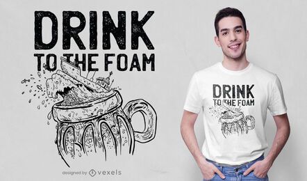 Beer ship hand-drawn t-shirt design