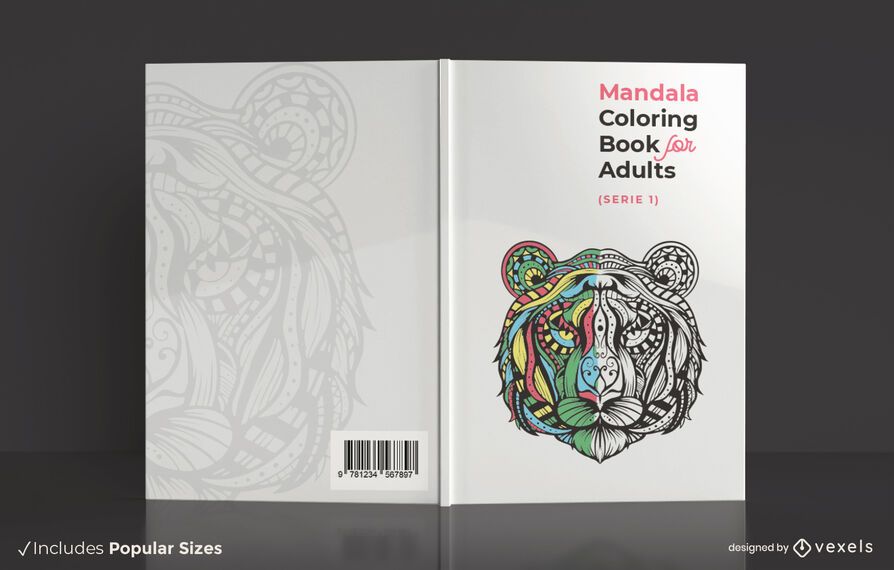 Adult mandala coloring book cover design Adult mandala coloring book cover design