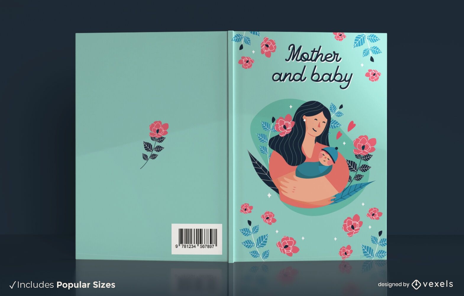 Mother and baby book cover design