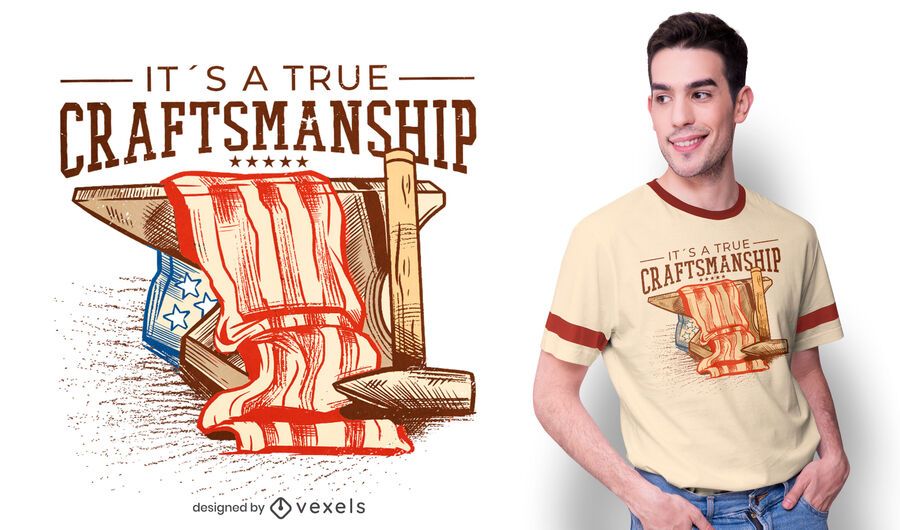 Design de t-shirt artesanal com bandeira americana Design de t-shirt artesanal com bandeira americana